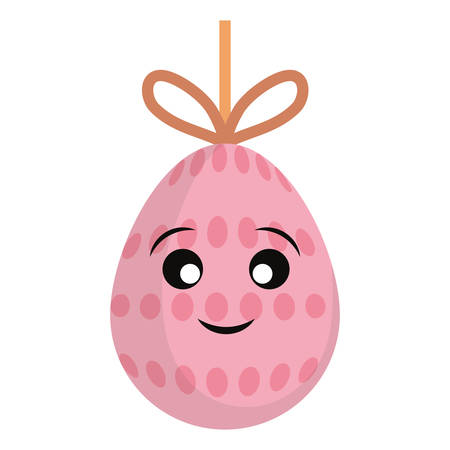 pink easter egg pendant with dot design vector illustrationのイラスト素材