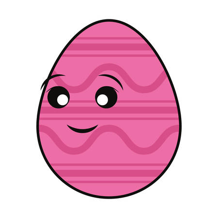 dark pink easter egg with curved lines over white bacground vector illustrationのイラスト素材