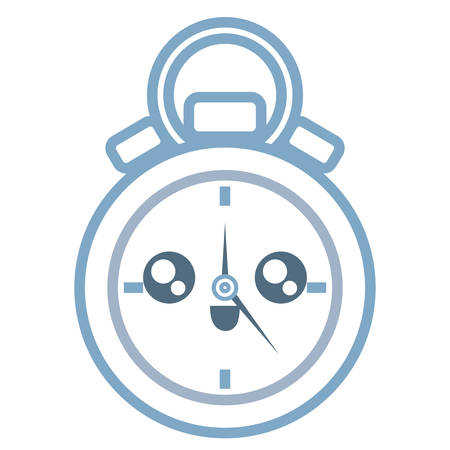 kawaii chronometer icon over white background colorful design vector illustrationのイラスト素材