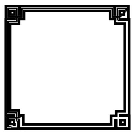 Asian square frame ornament icon over white background vector illustrationのイラスト素材