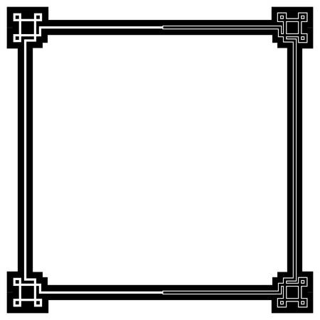 Asian square frame ornament icon over white background vector illustrationのイラスト素材