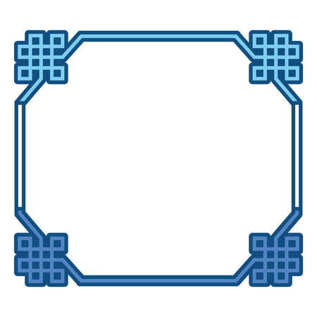 Asian geometric frame ornament  over white background colorful design vector illustrationのイラスト素材