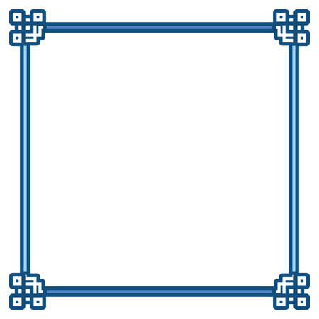 Asian square frame ornament icon over white background colorful design vector illustrationのイラスト素材