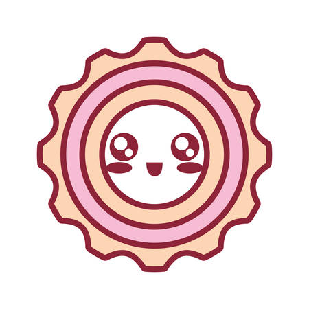 flat line colored gear vector illustrationのイラスト素材