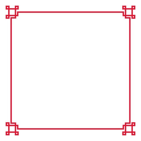colored  square red frame decorative  vector illustrationのイラスト素材