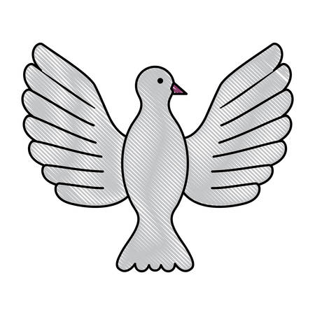 dove bird icon over white background, colorful design. vector illutrationのイラスト素材