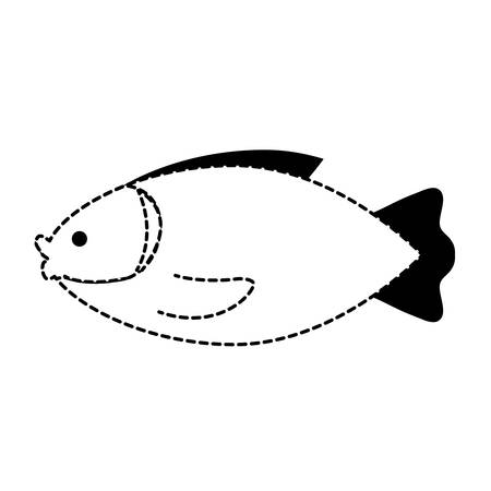 fish icon over white background, vector illustrationのイラスト素材
