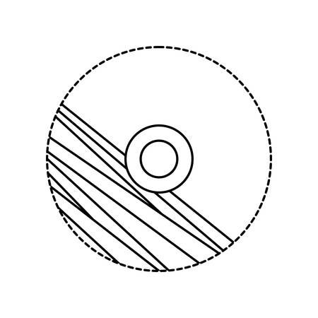 uncolored CD with stripes design sticker over white background vector illustrationのイラスト素材