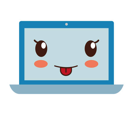 blue laptop over white background vector illustrationのイラスト素材