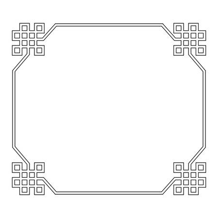 Asian geometric frame ornament  over white background vector illustrationのイラスト素材