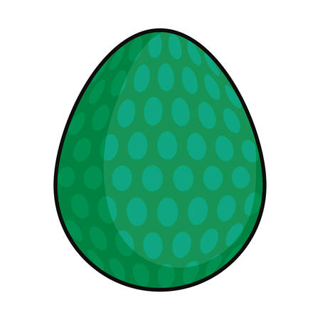 green  easter egg with  dots over white bacground  vector illustrationのイラスト素材
