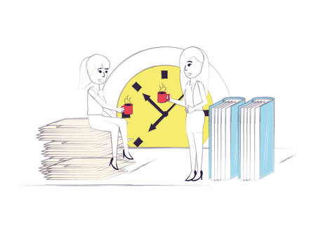 Two people talking illustrationのイラスト素材