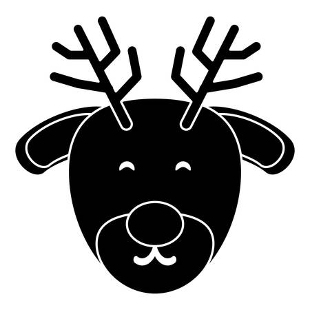 Cute deer icon over white background, vector illustrationのイラスト素材