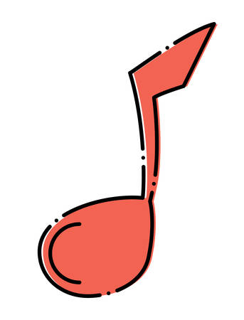 Musical note icon over white background, colorful design. vector illustrationのイラスト素材