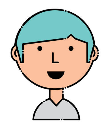 Cartoon happy man icon over white background, colorful designvector illustrationのイラスト素材