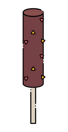 Candy chocolate stick icon over white background, colorful design. vector illustrationのイラスト素材