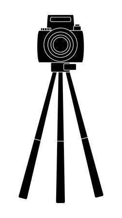 camera on the tripod over white background, vector illustrationのイラスト素材