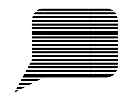 square speech bubble with striped design over white background, vector illustrationのイラスト素材