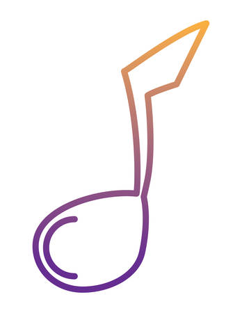 Musical note icon over white background, colorful design. vector illustrationのイラスト素材