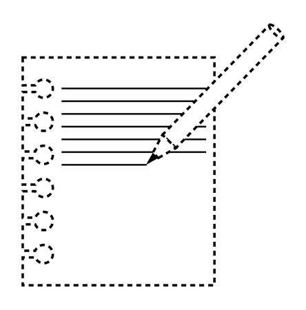 notebook sheet and pencil icon over white background, vector illustrationのイラスト素材