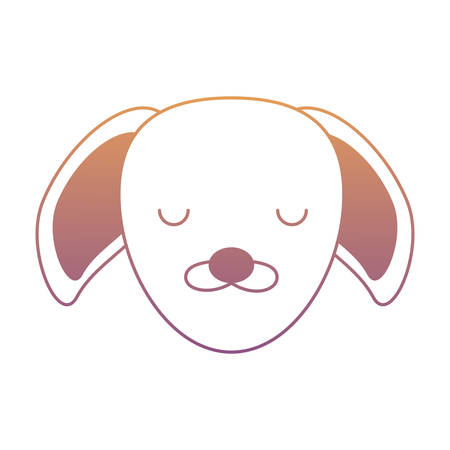 cute dog face icon over white background, colorful design vector illustrationのイラスト素材