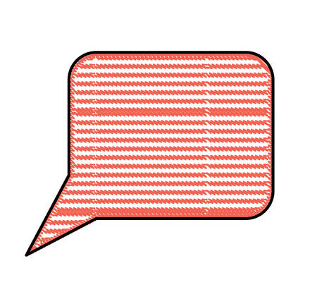 square speech bubble with striped design over white background, vector illustrationのイラスト素材
