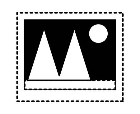 Picture icon over white background, vector illustrationのイラスト素材