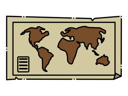 World map icon over white background, vector illustrationのイラスト素材