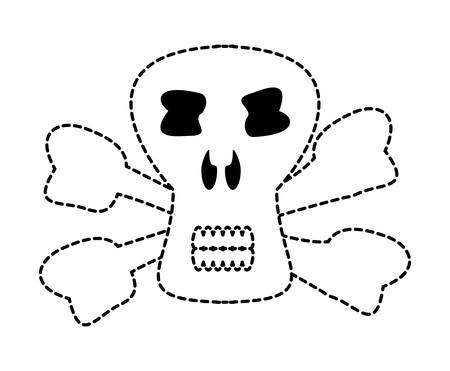 Danger skull icon over white background, vector illustrationのイラスト素材