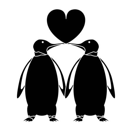 sketch of Cute penguin icon over white background, vector illustrationのイラスト素材