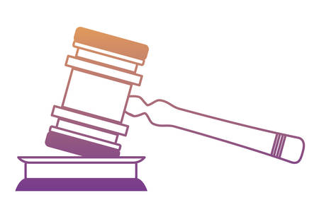 Law hammer icon over white background, vector illustrationのイラスト素材