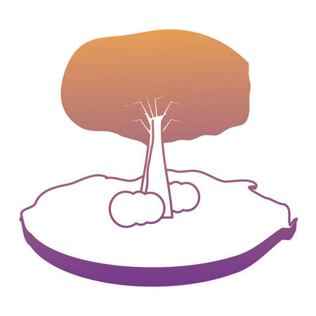 tree with bushes icon over white background, colorful design. vector illustrationのイラスト素材