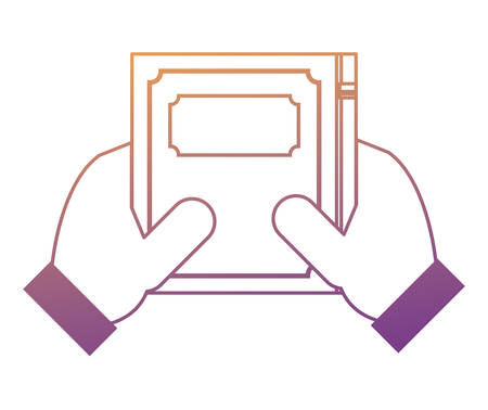 hands holding a academic book icon over white background, colorful design. vector illustrationのイラスト素材