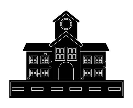 school building icon over white background, vector illustrationのイラスト素材