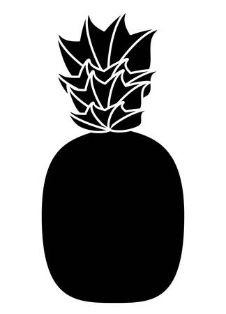 pineapple icon over white background, vector illustrationのイラスト素材