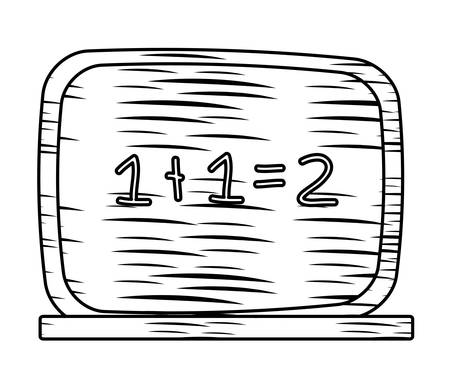 Sketch of school chalkboard icon over white background, vector illustrationのイラスト素材