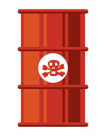 Toxic waste barrel icon over white background, colorful design. vector illustrationのイラスト素材