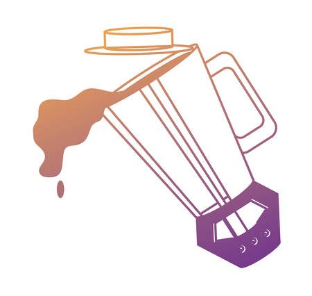  juice splashing from blender over white background, colorful design. vector illustrationのイラスト素材