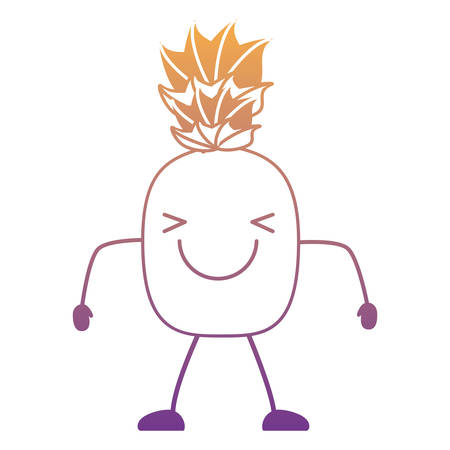 excited pineapple icon over white background, colorful design. vector illustrationのイラスト素材