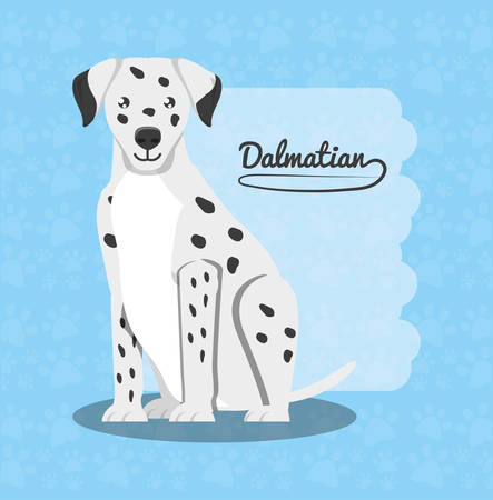 Dalmatian dog icon over blue background, colorful design vector illustrationのイラスト素材