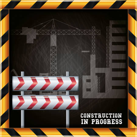 Construction progress design with barrier, colorful design vector illustrationのイラスト素材
