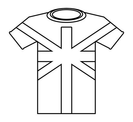 shirt with united kingdom flag design over white background, vector illustrationのイラスト素材