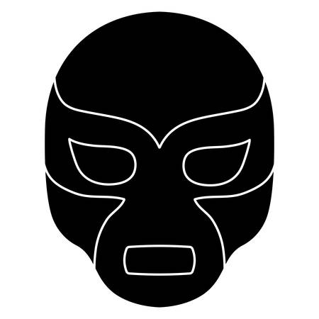 wrestling mask icon over white background, vector illustrationのイラスト素材