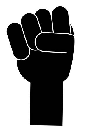 hand with clenched fist icon over white background, vector illustrationのイラスト素材