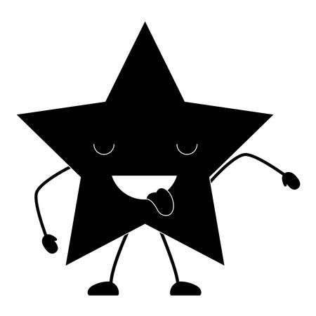star showing the tongue over white background, vector illustrationのイラスト素材