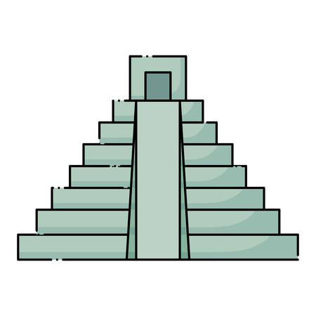 mexican pyramid icon over white background, colorful design. vector illustrationのイラスト素材