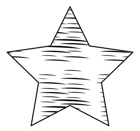 sketch of star shape icon over white background, vector illustrationのイラスト素材