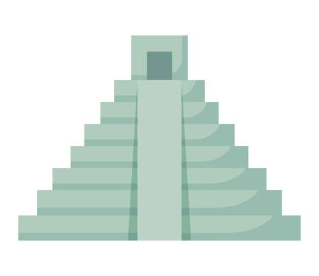 mexican pyramid icon over white background, colorful design. vector illustrationのイラスト素材