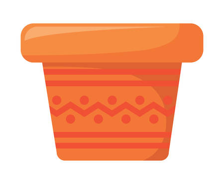 empty flower pot icon over white background, colorful design. vector illustrationのイラスト素材