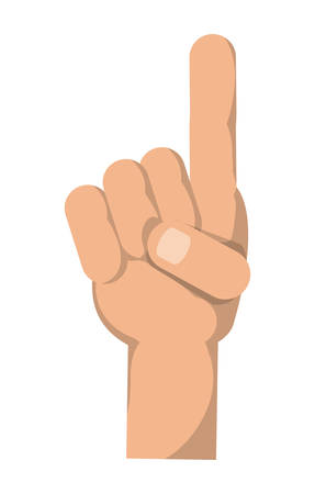 hand pointing up icon over white background, colorful design. vector illustrationのイラスト素材